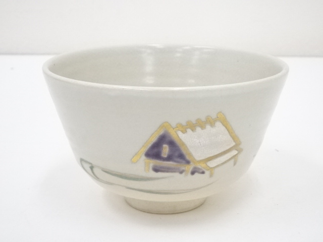 JAPANESE TEA CEREMONY KYO WARE TEA BOWL / CHAWAN 